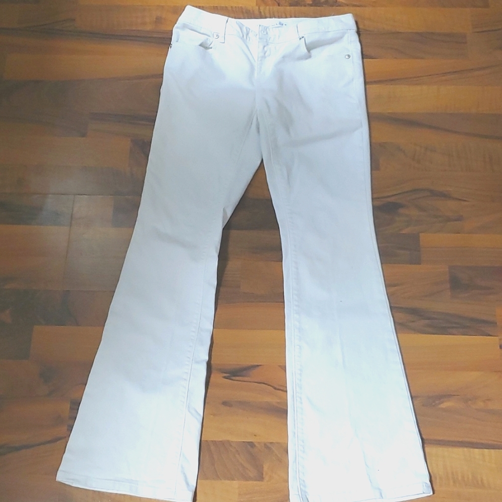 White boot cut jeans